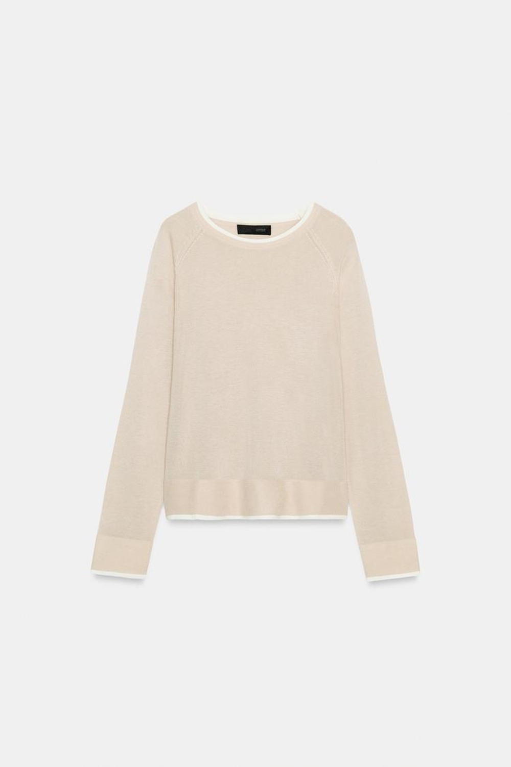 ZARA ТРИКОТАЖНЫЙ ДЖЕМПЕР, ПЕСОЧНЫЙ