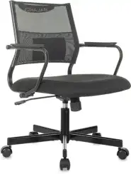 Кресло Бюрократ CH Balance-Low черный TW SQU BL TW-11 сетка/ткань низк.спин. крестов. металл черный