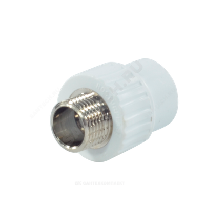 Муфта PP-R комбинированная белая Дн 25х1/2" НР RTP (РосТурПласт) 10664