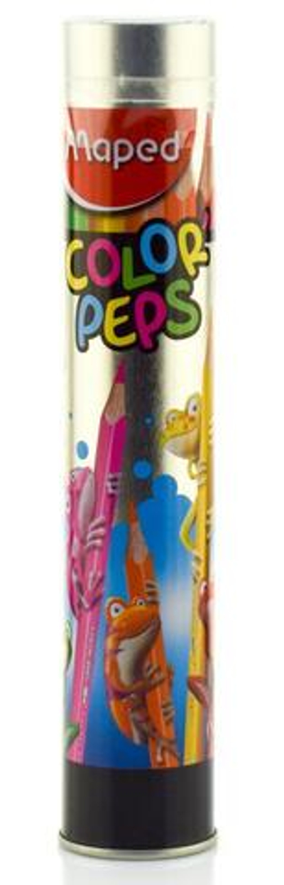 Карандаши 12 цв. COLOR'PEPS, из липы, треуг. в метал. тубусе (Maped)