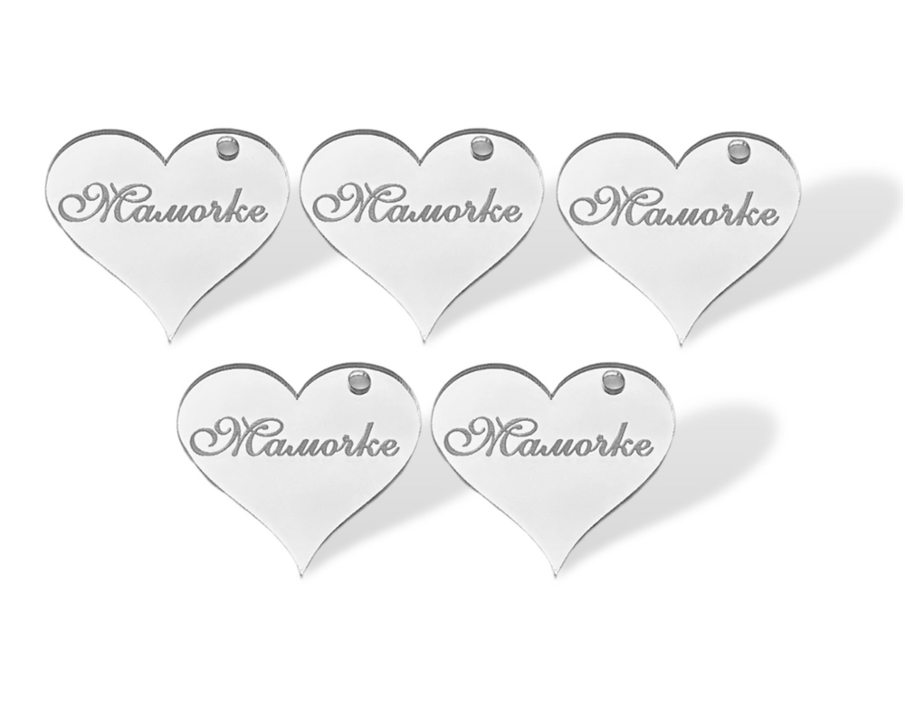 Бирка Мамочке сердечко акрил 5 шт. (4см)