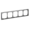 Рамка пластиковая на 5 постов универсальная Systeme Electric ArtGallery Сталь GAL000905