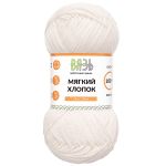 Пряжа Вязь Мягкий хлопок / уп.6 мот. по 50 г, 170 м, 001 белый
