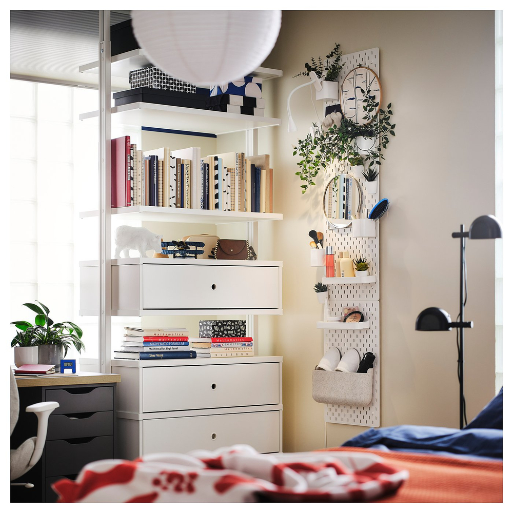 IKEA SKÅDIS  (ИКЕА СКОДИС)  -  Перфорированная панель - белая 36x56 см