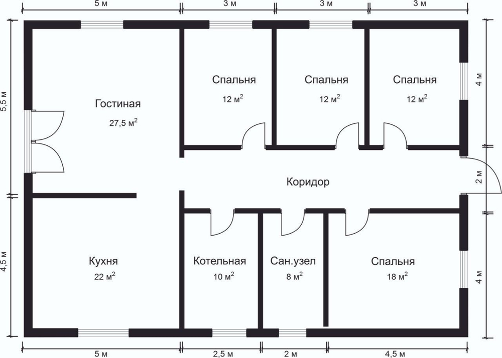 Дом из профилированного бруса "Проект № 1" цена за м²