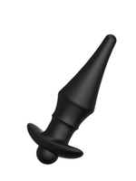 Черная перезаряжаемая анальная пробка №08 Cone-shaped butt plug - 13,5 см. (Цвет: черный)