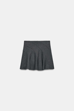 ZARA КОРОТКАЯ ЮБКА SOFT, СЕРЫЙ МЕЛАНЖ