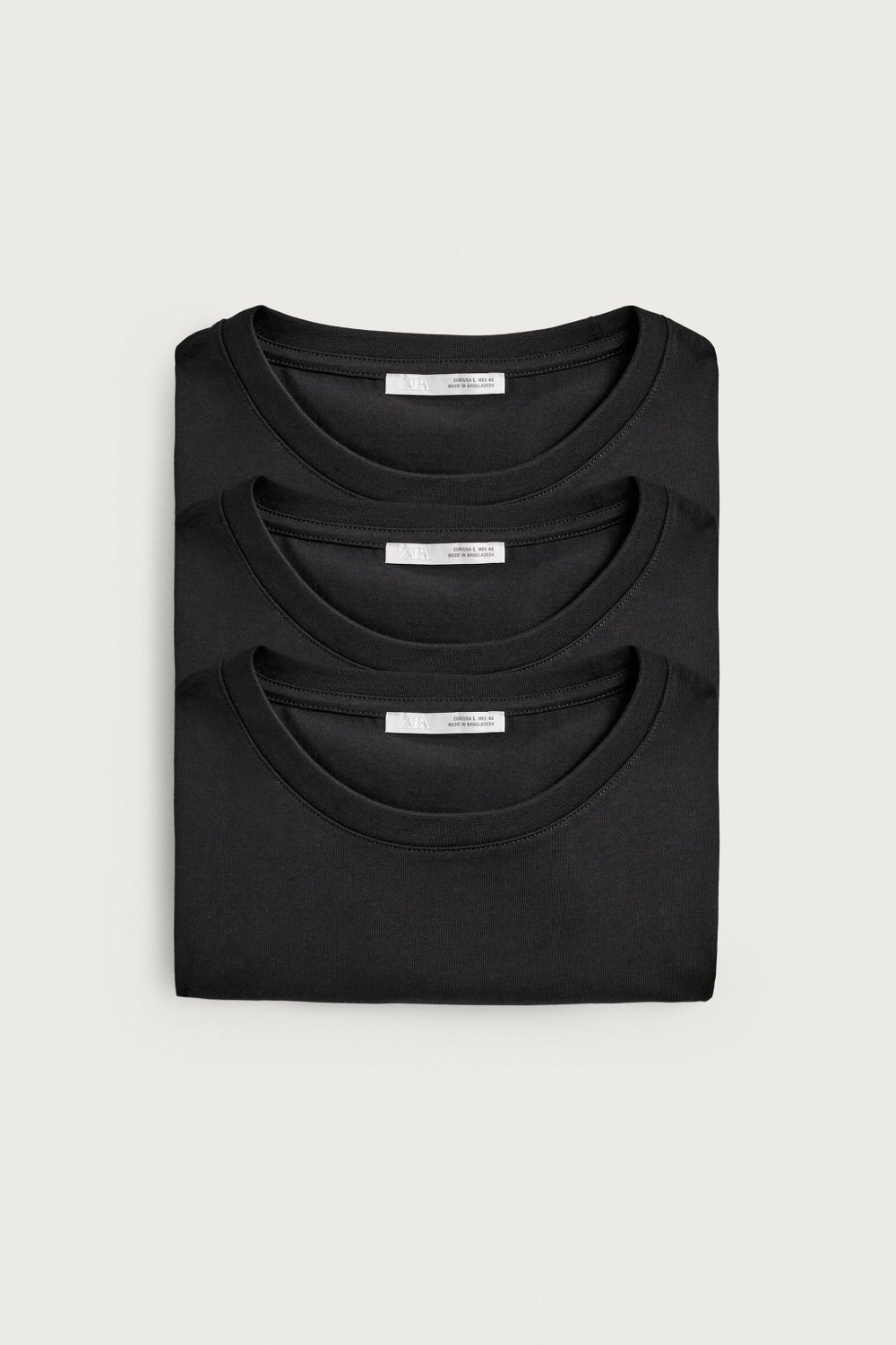 НАБОР ИЗ 3 БАЗОВЫХ ФУТБОЛОК SLIM FIT С ДЛИННЫМИ РУКАВАМИ — ZARA