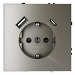 Розетка с заземлением и со шторкой и 2хUSB type A и C, без рамки Voltum S70 VLS040504