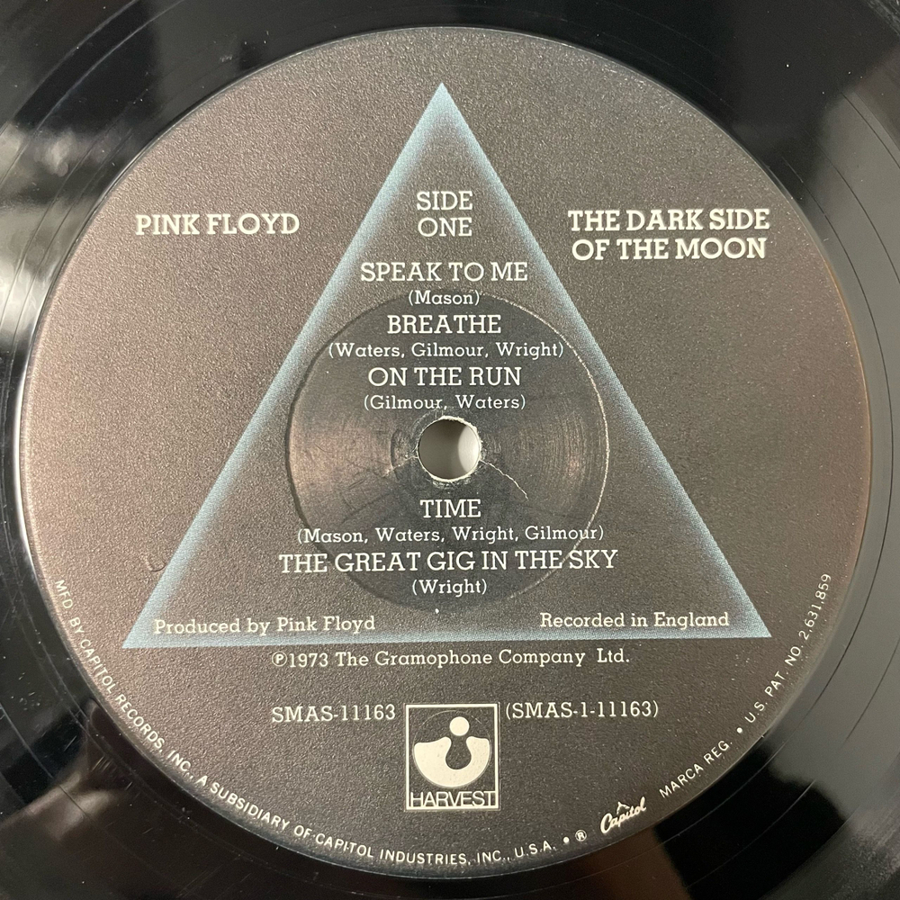 Винтажная виниловая пластинка LP Pink Floyd The Dark Side Of The Moon (США 1973) (Два Постера, Две Открытки) Полный Комплект