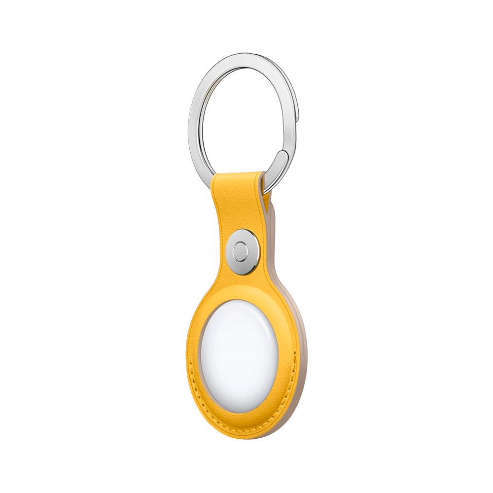 Кожаный брелок с заводным кольцом Apple Leather Key Ring для AirTag, Meyer Lemon (Лимонный сироп)