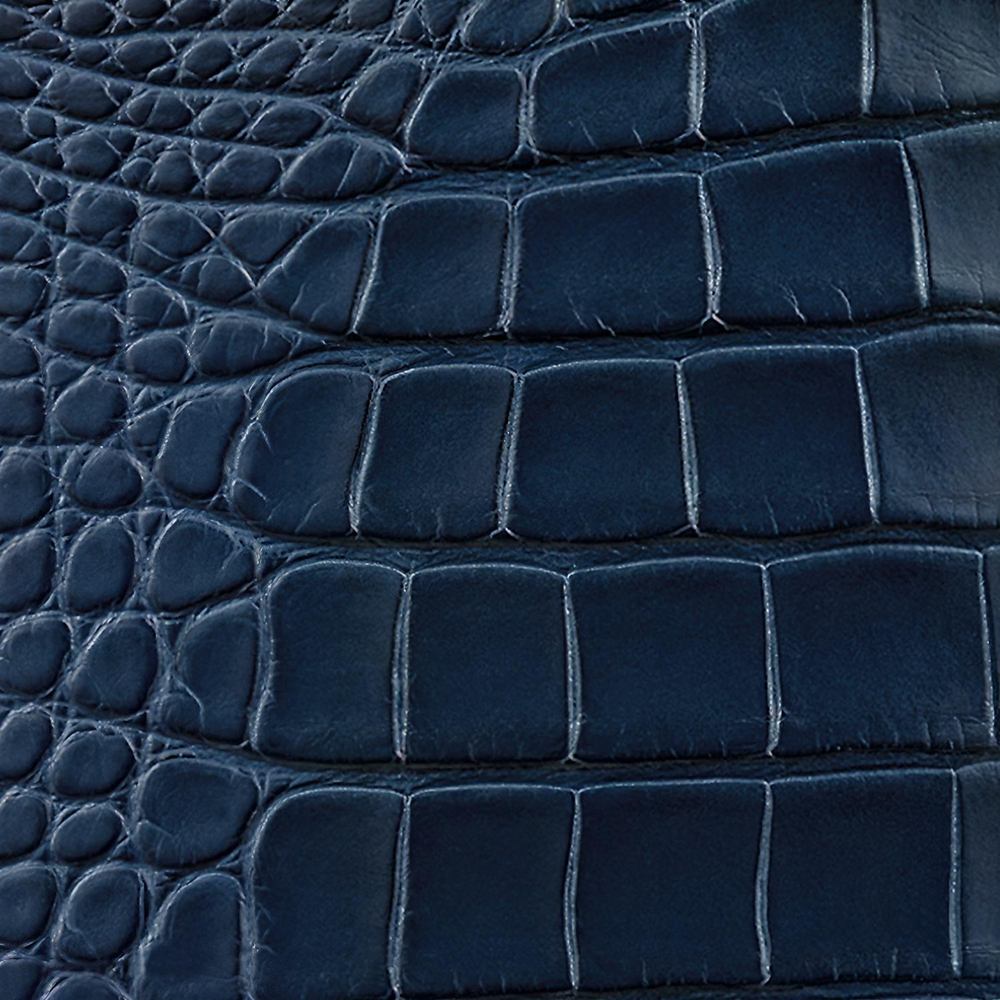 LOUIS VUITTON Flap Closure Crocodile Leather With Cow Leather Passport Holder Men"s Marine Blue