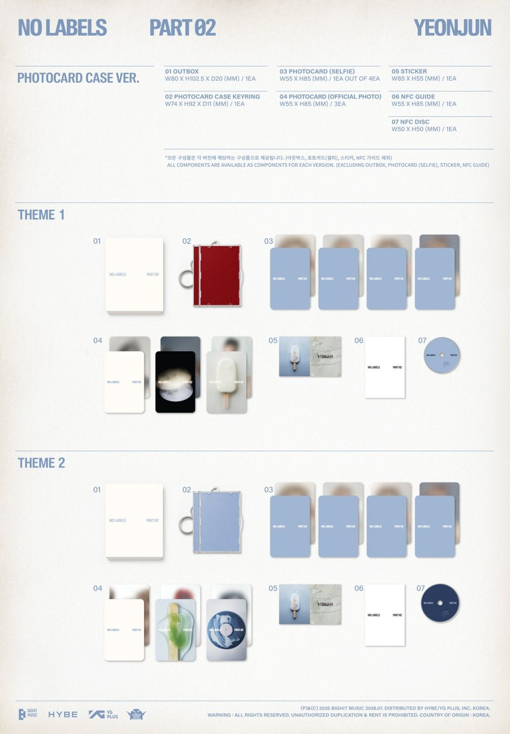 Альбом YEONJUN - NO LABELS : PART 02 2nd Mini Album PHOTOCARD CASE 2 Version SET