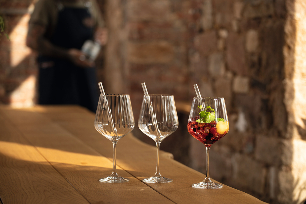 Набор из 4-х бокалов для коктейлей с трубочками Gin Tonic Tastes Good 640 мл Nachtmann