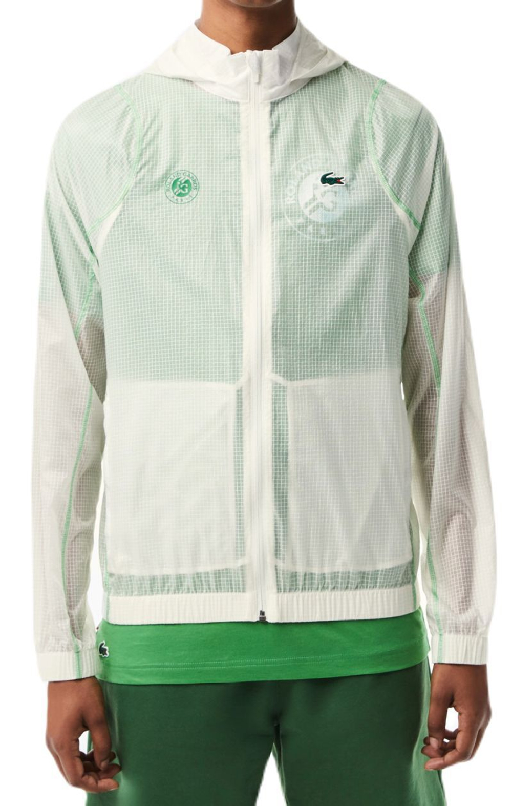 Мужская теннисная кофта Lacoste SPORT Roland Garros Edition After-Match Jacket - белый