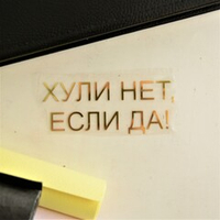 Надпись из термотрансферной пленки "X..ли (почему) нет, если да"