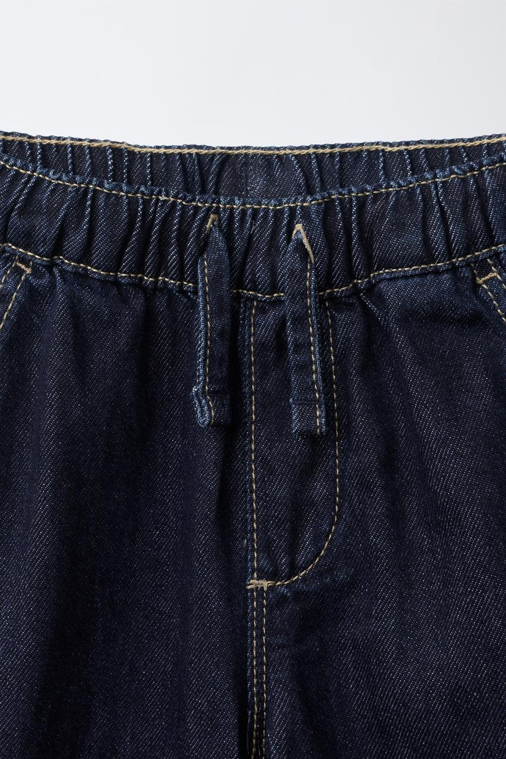 ZARA БРЮКИ BAGGY ИЗ САРЖИ, СИНИЙ
