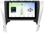 Магнитола для Toyota Camry 50 2011-2014 (рамка серебристо-черная) - Teyes CC4L монитор 9" IPS, Android 14, Быстрая, Snapdragon 662, CarPlay, 4G SIM-слот