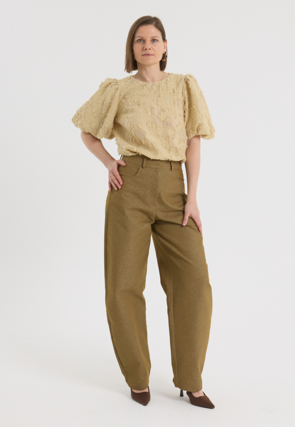 Блуза с рукавами буфами