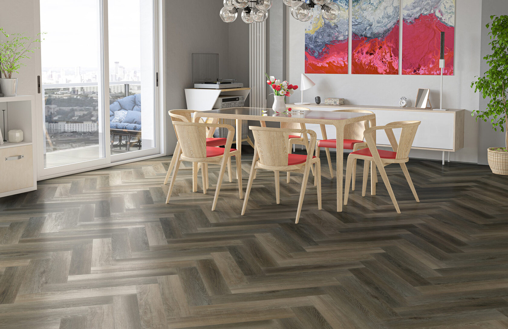 Кварцевый ламинат Fargo Паркет Английская елка (Parquet) Дуб Кальвадос 33- 62W921