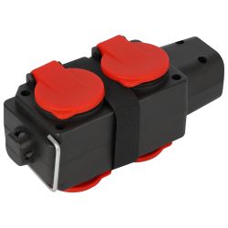 Колодка ЭРА KB-4e-R-IP44 с заземлением 4 розетки 16A IP44 красная | Колодки