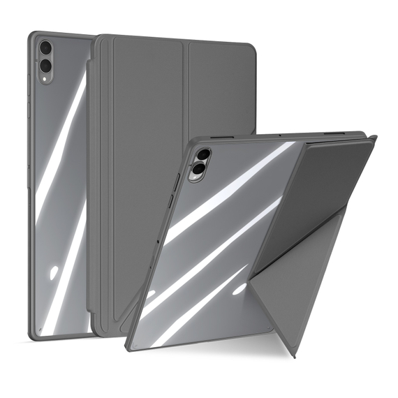 Чехол книжка серого цвета от Dux Ducis для Samsung Galaxy Tab S11 Ultra, серия Magi Series Case