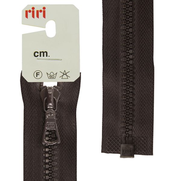 Молния трактор RIRI Т6 (6 мм) 1 зам., разъем., 70 см, цв.2226, темный шоколад, 1 шт