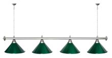 Лампа STARTBILLIARDS 4 пл. (плафоны синие,штанга хром,фурнитура золото)