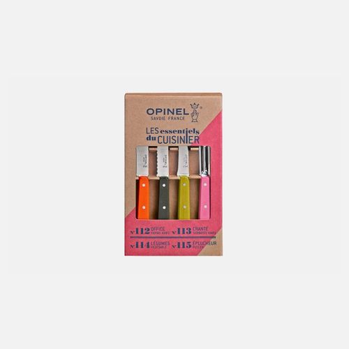 Набор ножей Opinel Les Essentiels №112/113/114/115, 4шт., нержавеющая сталь, рукоять бук, 4 цвета