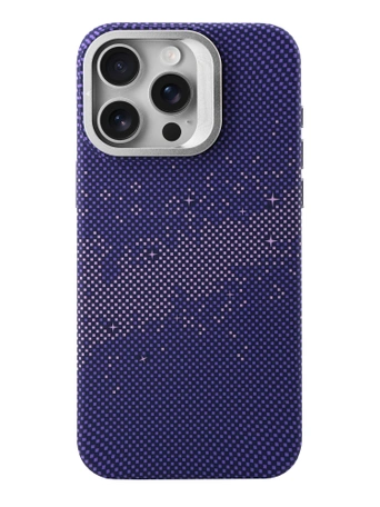 Чехол накладка iPhone 15 Pro 6.1" Gurdini Carbon Design (Magsafe & Lense holder) Galaxy Purple