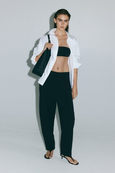 Брюки из джерси с бочкообразными штанинами — длина до щиколотки - H&M