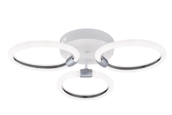 Люстра потолочная светодиодная Rilon 2538/3 WHITE+GRAY, 60 Вт, серая и белая