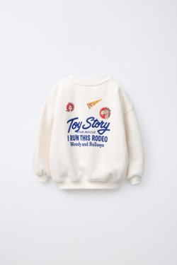 ZARA ТОЛСТОВКА С ВЫШИВКОЙ TOY STORY © DISNEY PIXAR, БЕЛЫЙ