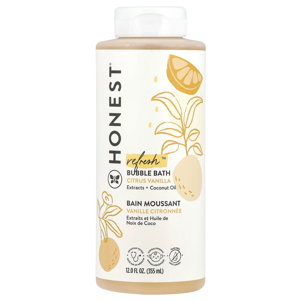 The Honest Company, Refresh ™, пена для ванн, цитрусовая ваниль, 355 мл (12 жидк. Унций)