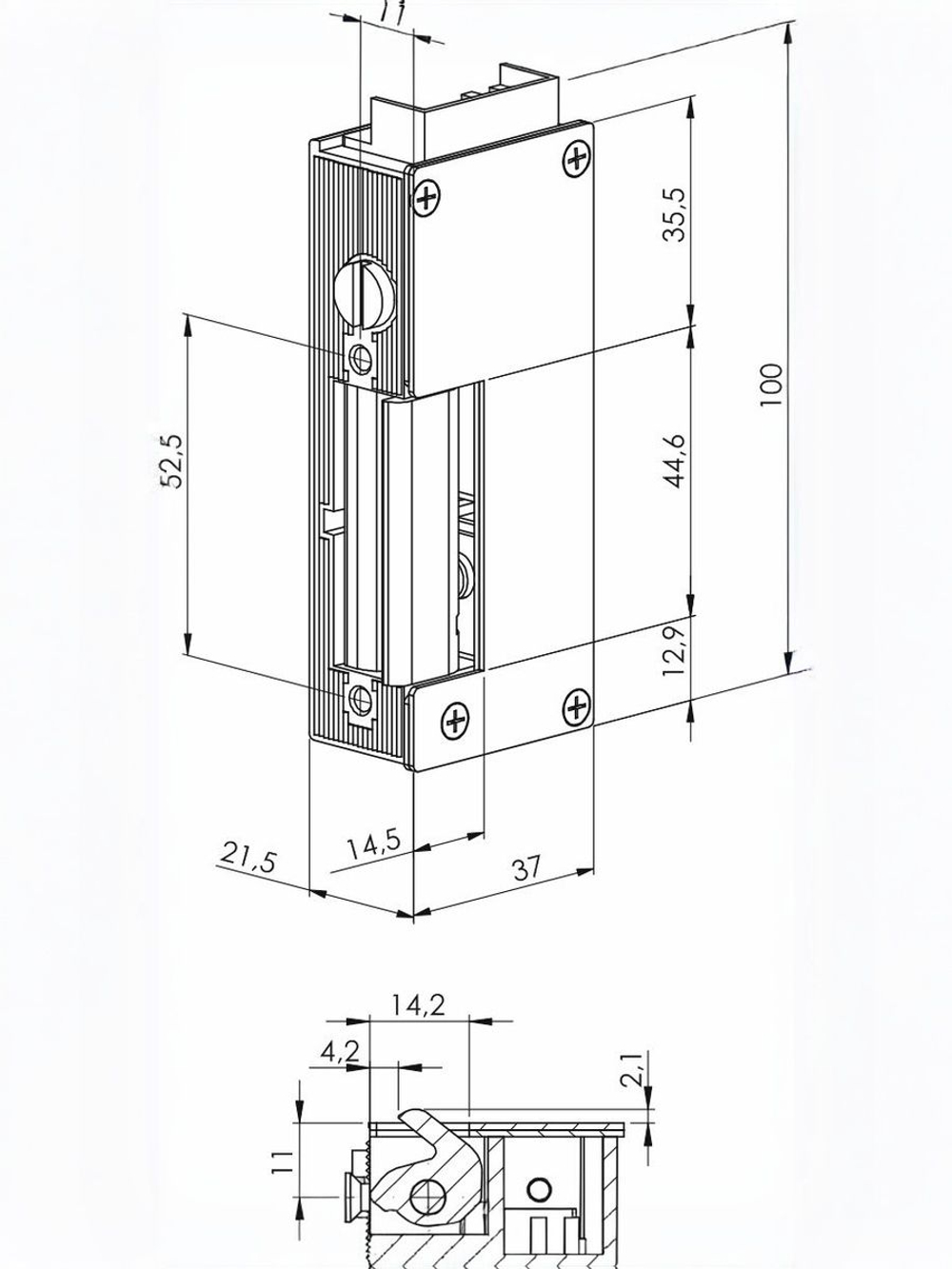 ST-SL651NO-L Защелка электромеханическая без планки Smartec