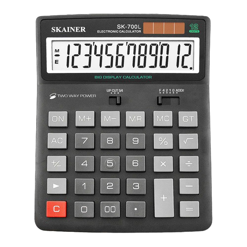 Калькулятор настольный SKAINER 12 Bit, LCD, 20.1*15.5*3.5 см, чёрный Калькулятор настольный SKAINER 12 Bit, LCD, 20.1*15.5*3.5 см, чёрный