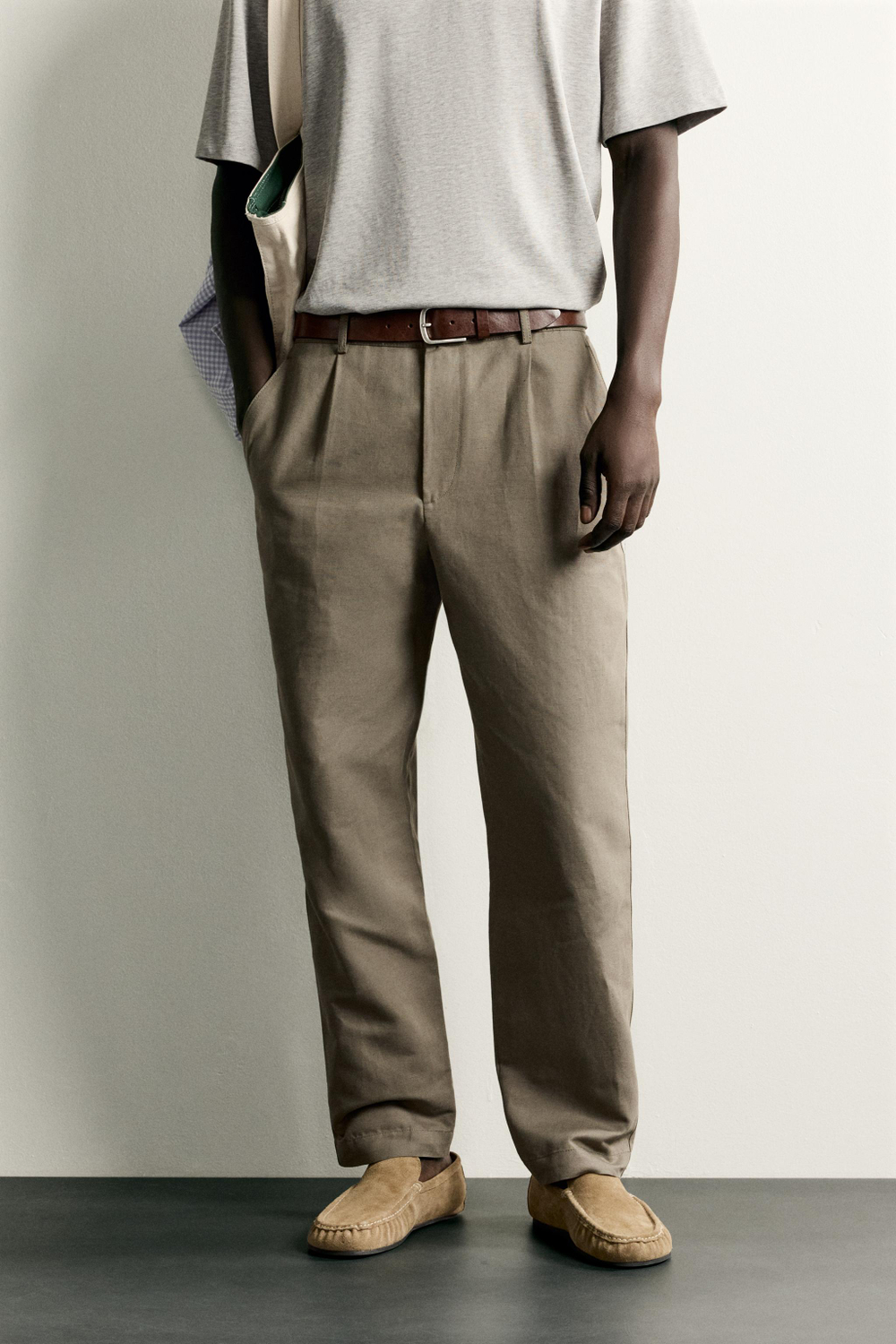 БРЮКИ RELAXED FIT ИЗ ХЛОПКА И ЛЬНА — ZARA · 0706/670