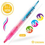 Набор выделителей текста двухсторонних 6цв,1-3мм, Crown