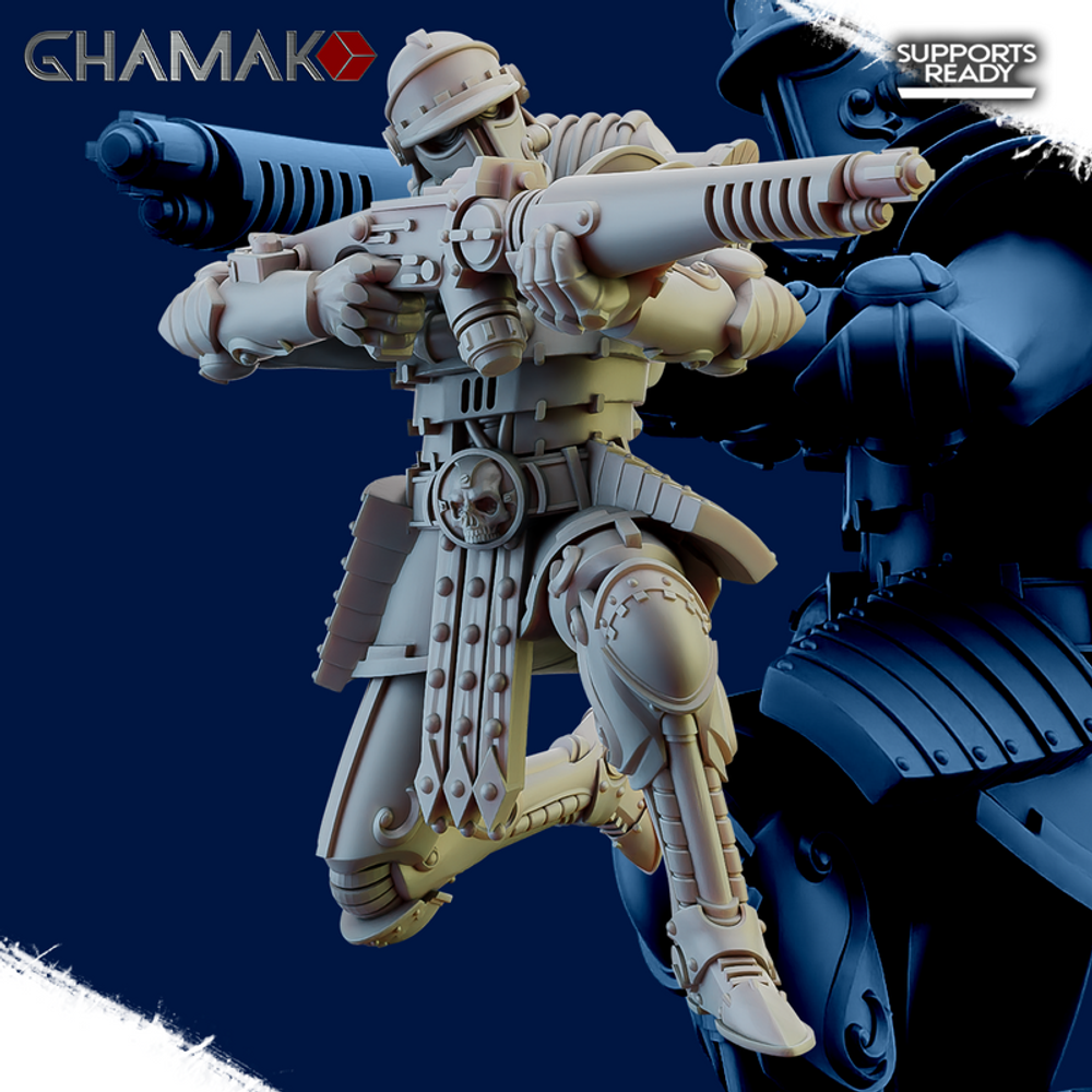 Adeptus Mechanicus Skitarii Vanguard Скитарий №5 с ружьём миниатюра для dnd, днд, pathfinder, фентези, Настольная игра, НРИ, Варгейм, РПГ