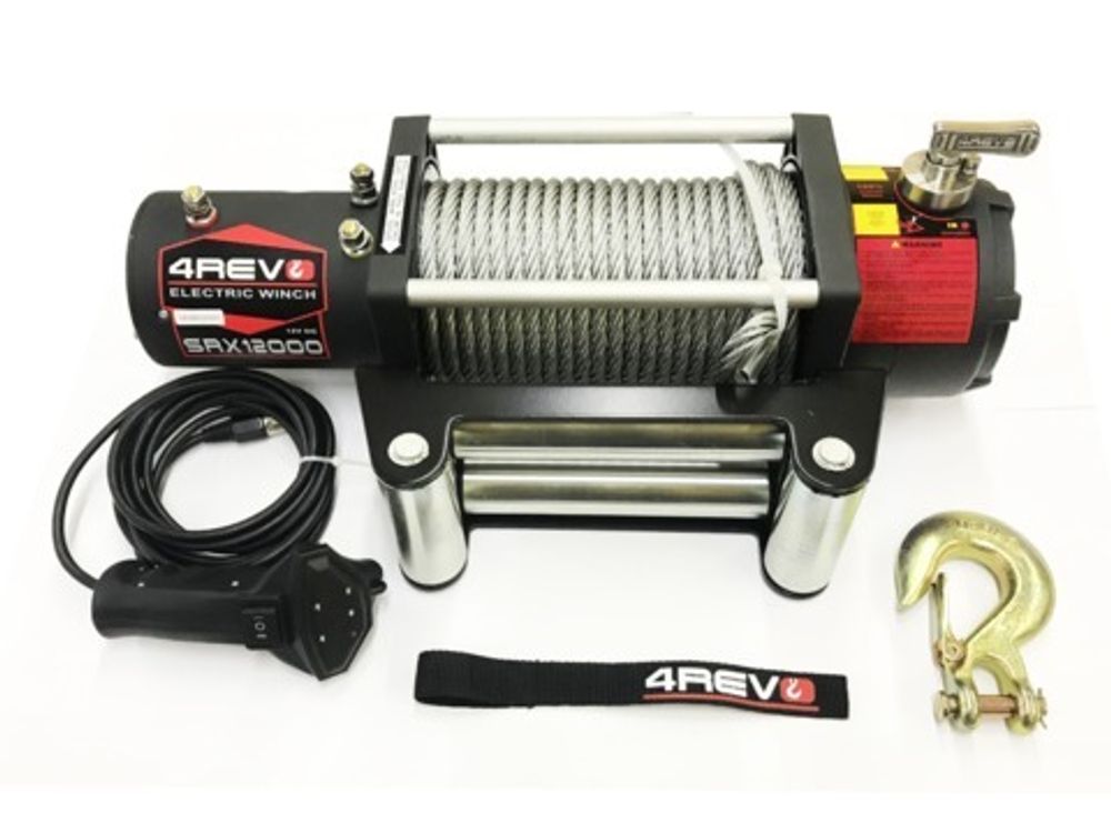 Лебедка автомобильная 4REVO SRX 12000 12В стальной трос Лебедка автомобильная 4REVO SRX 12000 12В стальной трос