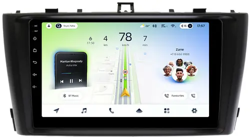 Магнитола для Toyota Avensis T270 2008-2015 (рамка черная) - Teyes CC4L-DTS монитор 9" IPS, Android 14, Быстрая, Snapdragon 662, CarPlay, 4G SIM-слот
