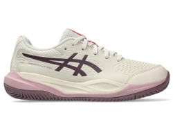 Детские теннисные кроссовки Asics Gel-Resolution X GS Clay - soft oat/dark aubergine