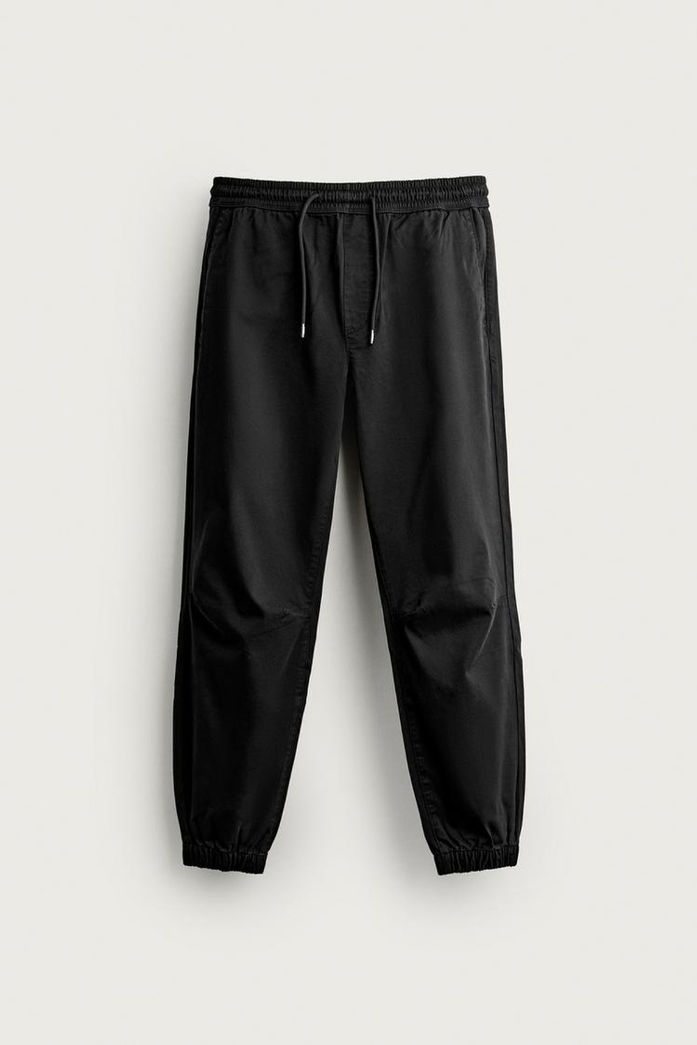 ZARA ЗАУЖЕННЫЕ БРЮКИ-ДЖОГГЕРЫ, ЧЕРНЫЙ