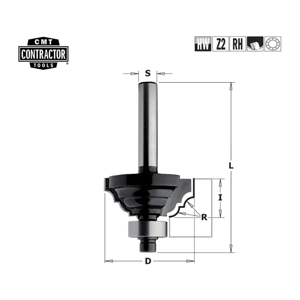 Фреза концевая -contractor фасочная S=8 D=42,8x18,5 CMT K941-430