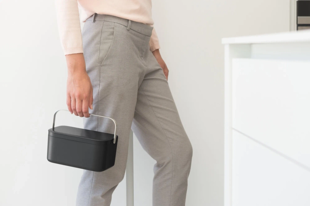 Brabantia Контейнер для мусора Sort & Go 1,8л, серый 117541
