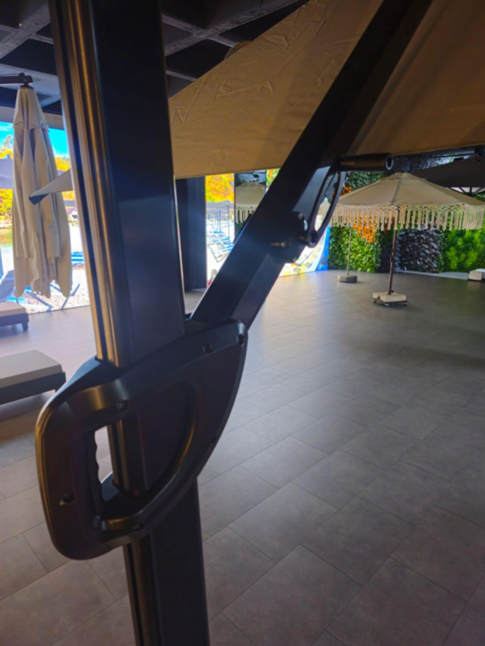 Зонт профессиональный 3х4 м Theumbrela Semsiye Evi Banana Plus Premier, черный, минеральный