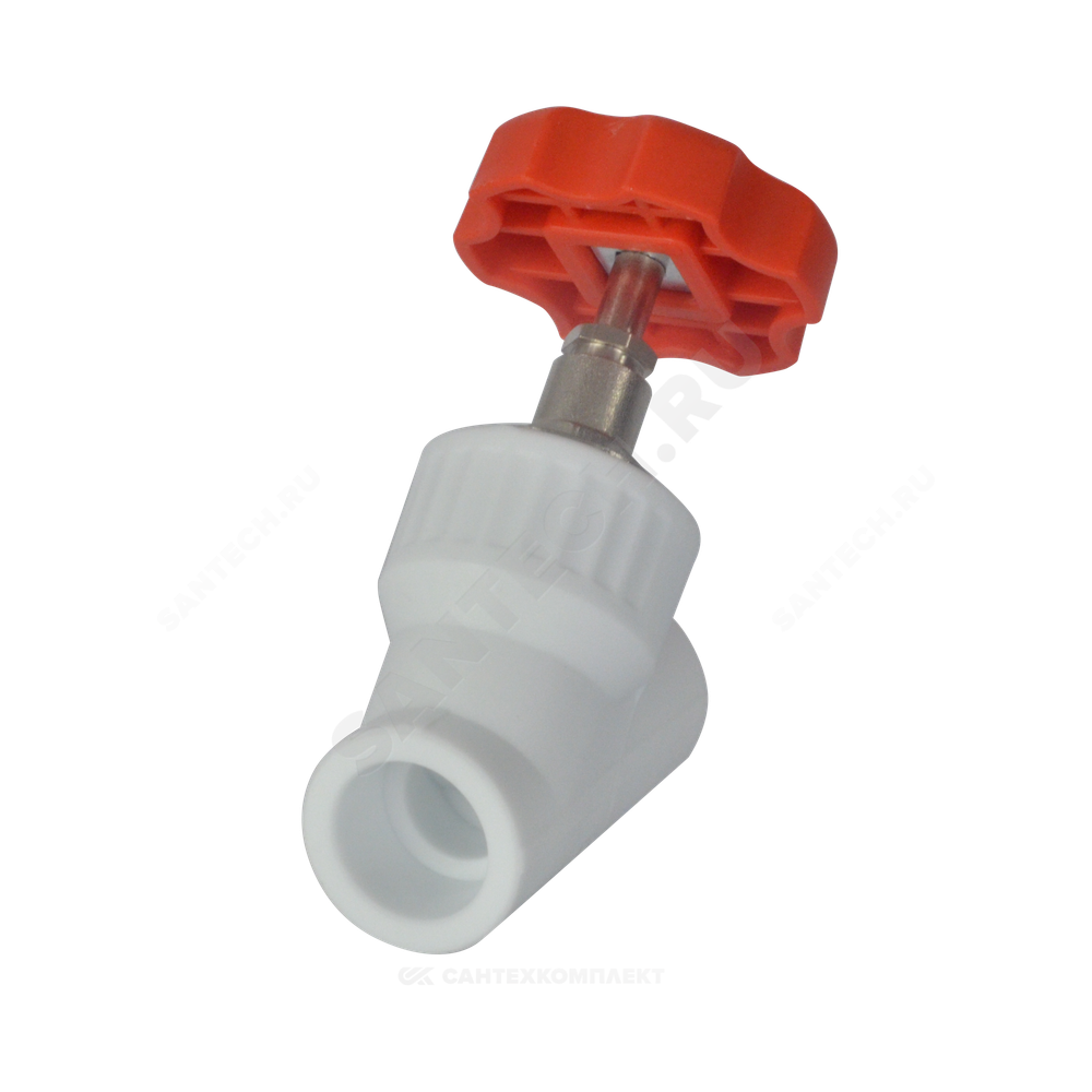 Клапан (вентиль) PP-R запорный белый Дн 32х45гр внутренняя пайка VALFEX 10174032