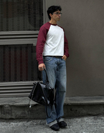 Мужские джинсы straight fit с широкими штанинами - BERSHKA