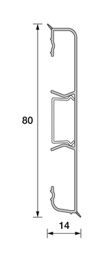 Плинтус напольный Идеал (ideal) Стандарт 80мм, 2.2м, 303 Венге темный (80x14x2200мм)