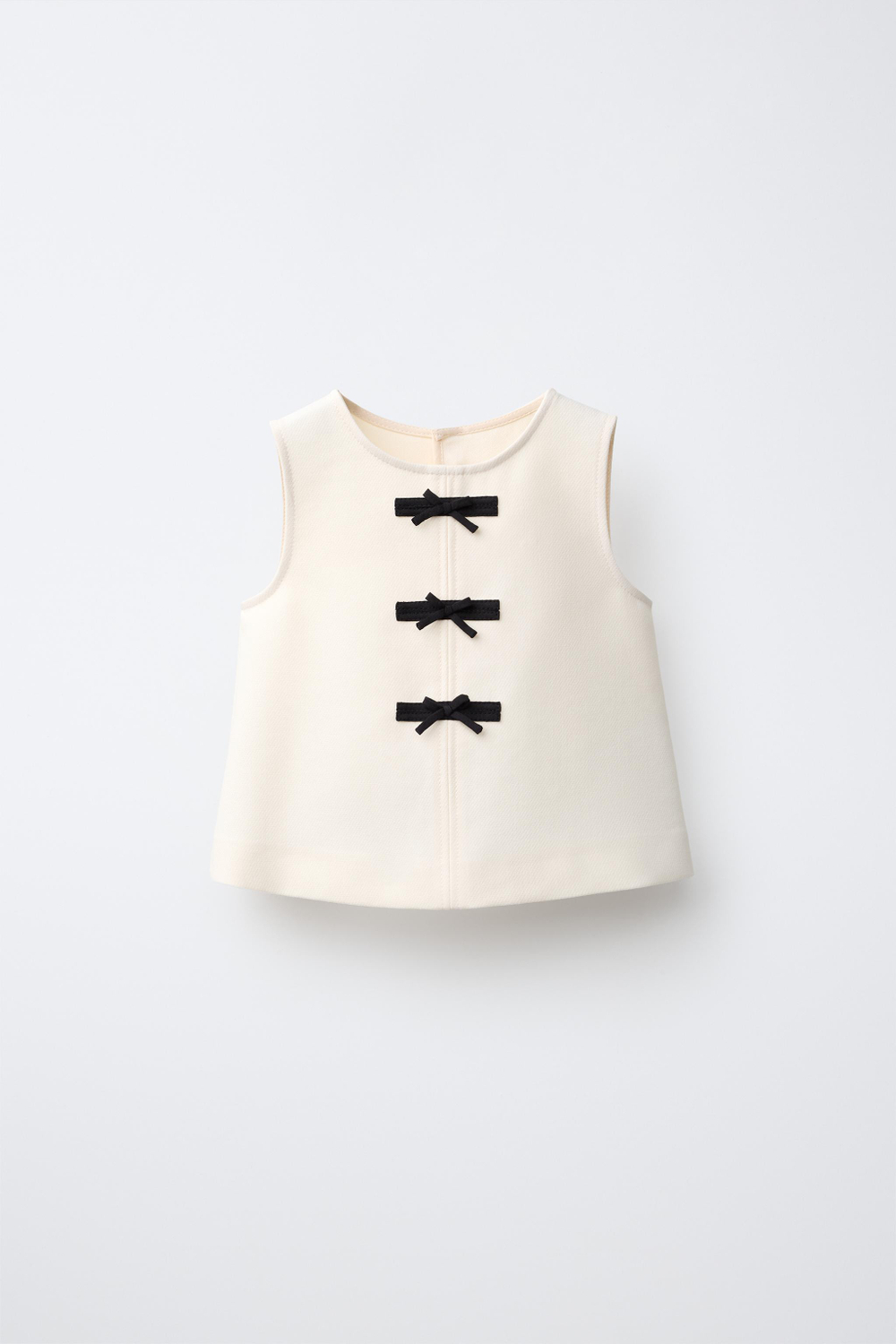 ZARA ТОП С БАНТАМИ, ЭКРЮ